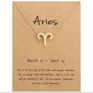 Aries Zodiac Symbol Pendant Necklace
